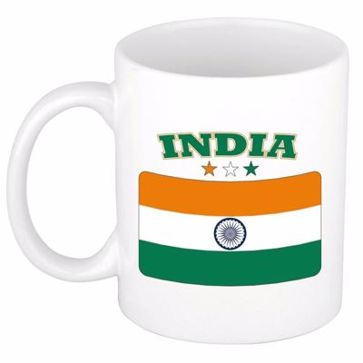 Koffie mok - India - vlag print - 300 ml - wit - keramiek - Supporters - Landen - Beker Koffie mok - India - vlag print - 300 ml - wit - keramiek - Supporters - Landen - Beker
