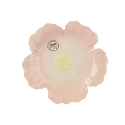 Decoris bord steen bloem 28x3cm roze