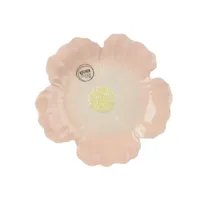Decoris bord steen bloem 28x3cm roze