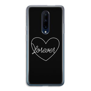 Forever heart black: OnePlus 7 Pro Transparant Hoesje