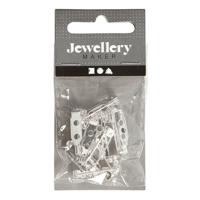 Creativ Company Brochespeld, l: 15 mm, verzilverd, 10 stuk/ 1 doos