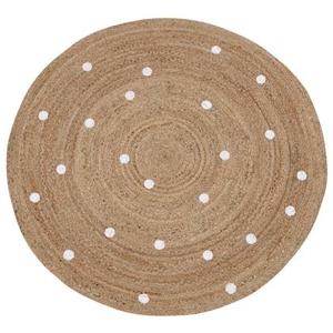 Beliani - KHARRA - Laagpolig vloerkleed - Beige - ø 140 cm - Jute