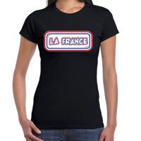 Verkleed T-shirt voor dames - Frankrijk - zwart - supporter - themafeest