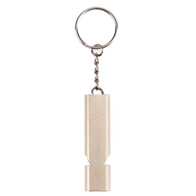 Mini draagbare 120dB dubbele pijp hoge decibel Outdoor Camping wandelen Survival Whistle dubbele frequentie Emnergecy Whistle sleutelhanger (goud)