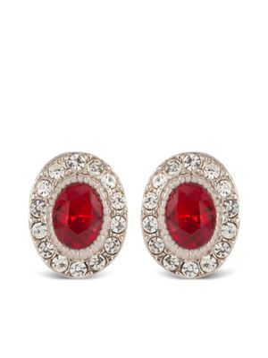 Susan Caplan Vintage boucles d'oreilles serties de cristaux (années 1990) - Argent