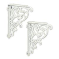 A PAIR OF CAST IRON WALL BRACKETS
