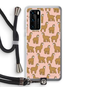Alpacas: Huawei P40 Transparant Hoesje met koord