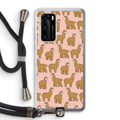 Alpacas: Huawei P40 Transparant Hoesje met koord