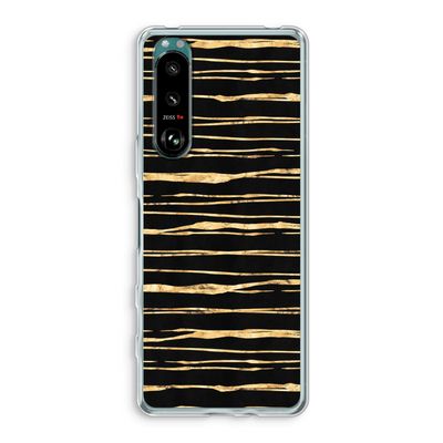 Gouden strepen: Sony Xperia 5 III Transparant Hoesje