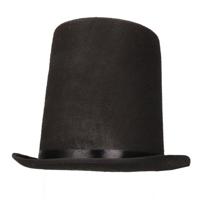 Zwarte verkleed hoed extra hoog voor volwassenen   -