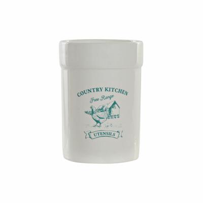 Pot voor Keukengerei DKD Home Decor Wit Groen Dolomite 12,5 x 12,5 x 17,5 cm (12 Stuks) (1 Stuks)