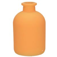 Jodeco Bloemenvaas Avignon - Fles model - glas - mat oranje - H17 x D11 cm - thumbnail