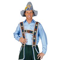 Blauwe oktoberfest blouse voor heren   -