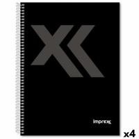 Schrift Imprex Zwart Din A4 80 Lakens (4 Stuks) Schrift Imprex Zwart Din A4 80 Lakens (4 Stuks)