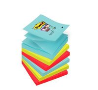 Post-It R330-6SS-MIA zelfklevend notitiepapier Vierkant Aqua-kleur, Limoen, Rood 90 vel Zelfplakkend