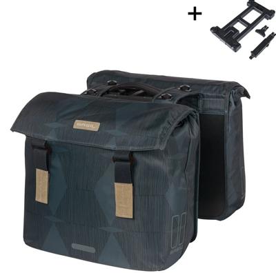 BASIL Dubbele fietstas elegance mik 40-49 liter - estate blauw
