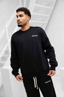 Off The Pitch Raw Edge Panel Sweater Heren Zwart - Maat XL - Kleur: Zwart | Soccerfanshop