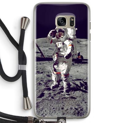 Spaceman: Samsung Galaxy S7 Edge Transparant Hoesje met koord