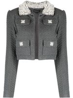 Izaak Azanei veste en tweed à ornements en cristal - Gris