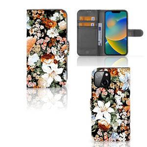 Hoesje voor Apple iPhone 14 Dark Flowers