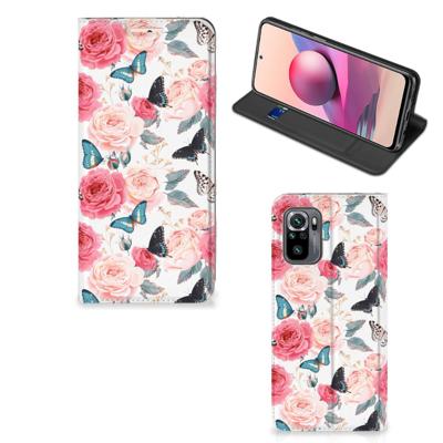 Xiaomi Redmi Note 10 4G | 10S | Poco M5s Smart Cover Butterfly Roses Xiaomi Redmi Note 10 4G | 10S | Poco M5s Smart Cover Butterfly Roses