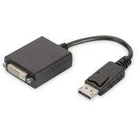 Digitus DB-340409-001-S DVI / DisplayPort Adapter [1x DisplayPort stekker - 1x DVI-bus 24+5-polig] Zwart Rond, Afgeschermd (dubbel), Afsluitbaar 15.00 cm - thumbnail