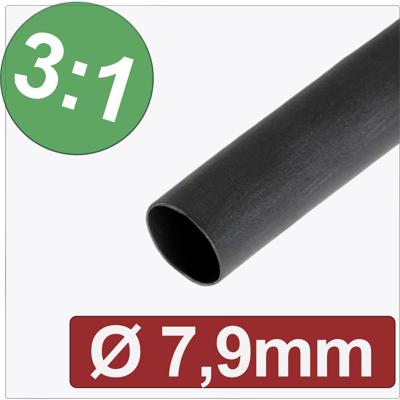 Quadrios 24CA287 Krimpkous met lijm Zwart 7.90 mm 2.63 mm Krimpverhouding:3:1 per meter Quadrios 24CA287 Krimpkous met lijm Zwart 7.90 mm 2.63 mm Krimpverhouding:3:1 per meter