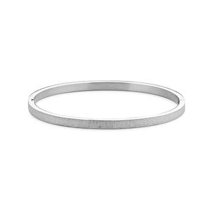 Kaliber Frosted 7KB 0088L Stalen Bangle met Frost - Maat L - Zilverkleurig