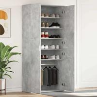 Schoenenkast Betongrijs 80x39x180 cm Gelaagd Hout