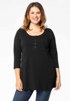 Yoek Tuniek flare fit knopen | Zwart | Maat 38/40
