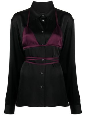Botter chemise Bikini Cami à design superposé - Noir