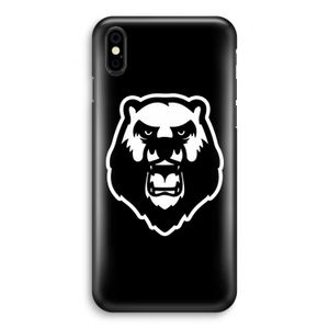 Angry Bear (black): iPhone Xs Volledig Geprint Hoesje