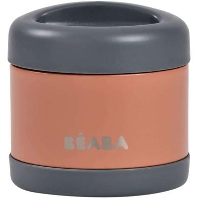 Thermo-portie - BEABA - 500 ml - Roestvrij staal - Mineraalgrijs / Terracotta