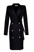 Bo shiny bonded dress - black - 13464