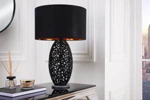 Design tafellamp ABSTRACT LEAF zwart metalen marmeren voet handgemaakt - 42231