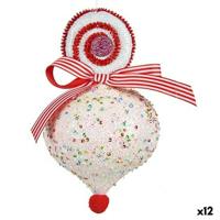 Kerstversiering Krist+ 64814836 64814836 Wit Rood Traan 11 x 17 x 11 cm (12 Stuks)