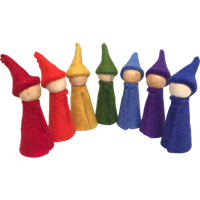 Papoose Toys Papoose Toys Rainbow Gnomes/7 Wood Bodies