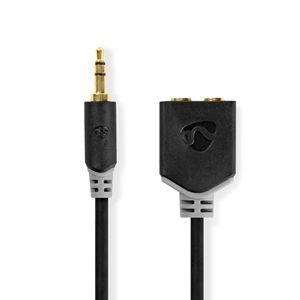 Nedis Stereo-Audiokabel | 3,5 mm Male | 2x 3,5 mm Female | 0.2 m | 1 stuks - CABW22100AT02 CABW22100AT02