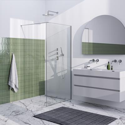 Inloopdouche Brauer Frame Set 1 Helder Glas 100x200 Met Muurprofiel En Lijst Rondom RVS Geborsteld Brauer