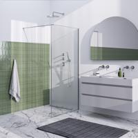 Inloopdouche Brauer Frame Set 1 Helder Glas 100x200 Met Muurprofiel En Lijst Rondom RVS Geborsteld Brauer