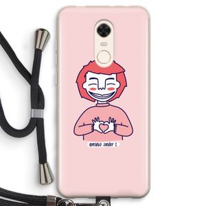 Hartje: Xiaomi Redmi 5 Transparant Hoesje met koord