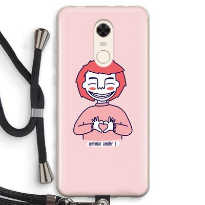 Hartje: Xiaomi Redmi 5 Transparant Hoesje met koord