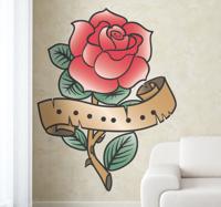 Bloemen muursticker Roos tattoo