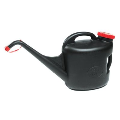 Kunststof jerrycan/gieter zwart voor brandstof - met schenktuit - 11 liter - L65 x B20 x H32 cm