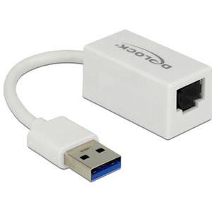 DeLOCK SuperSpeed USB-A (USB 3.1 Gen 1) male > Gigabit LAN 10/100/1000 Mbps compact adapter 0,127 meter