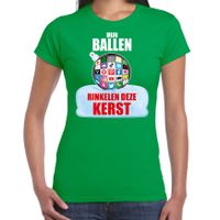 Rinkelende Kerstbal shirt / Kerst outfit Mijn ballen rinkelen deze Kerst groen voor dames - thumbnail