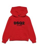 DSQUARED2 KIDS hoodie en coton à logo floqué - Rouge