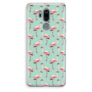 Flamingoprint groen: LG G7 Thinq Transparant Hoesje