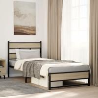 Bedframe zonder matras metaal sonoma eikenkleurig 80x200 cm