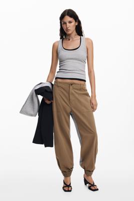 Hybride joggerbroek - BROWN - XL